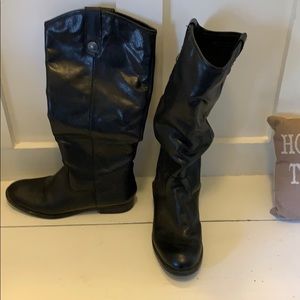 Merona Shoes - Black boots, leather. Like new Merona Shoes - Black boots, leather. Like new